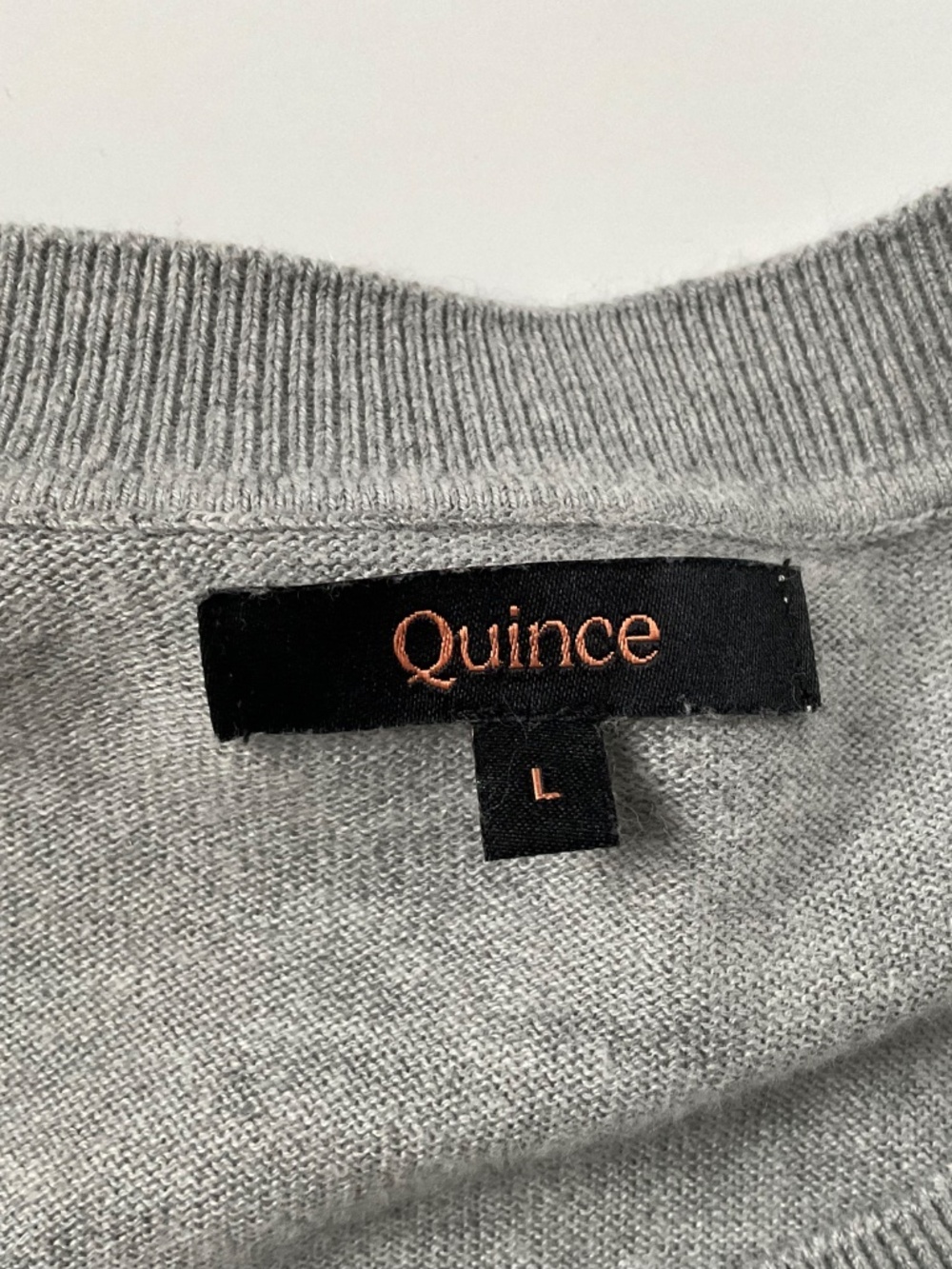 Quince Cashmere Blend Lightweight Crew Sweater Sz L Heather Grey Classic Capsule - Picture 4 of 11